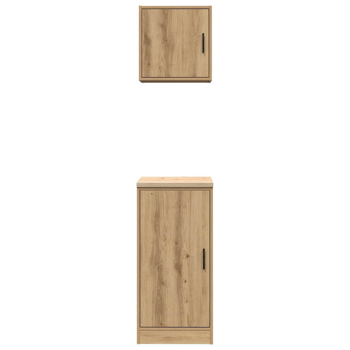 Armadi da Garage 2 pz Rovere Artigianale in Legno Multistrato 3328304