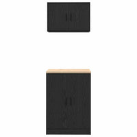 vidaXL Armadi da Garage 2 pz Neri in Legno Multistrato