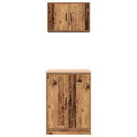 vidaXL Armadi da Garage 2 pz Legno Antico in Legno Multistrato