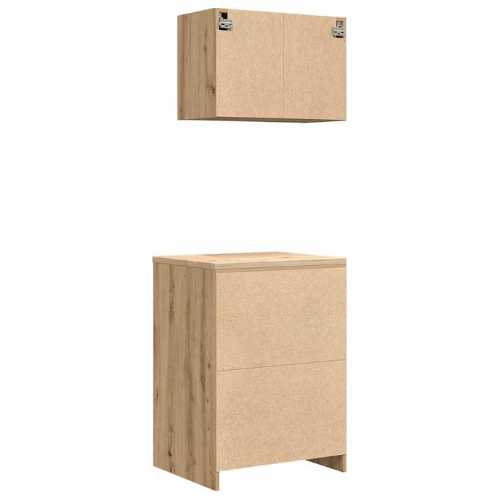 Armadi da Garage 2 pz Rovere Artigianale in Legno Multistrato 3328313