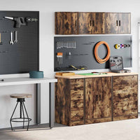 Armadi da Garage 2 pz Rovere Fumo in Legno Multistrato 3328318