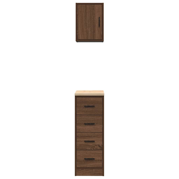 Armadi da Garage 2 pz Rovere Marrone in Legno Multistrato 3328320