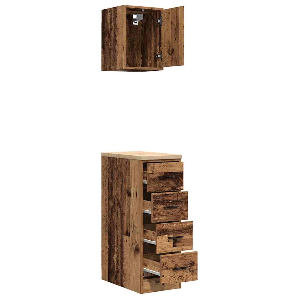 Armadi da Garage 2 pz Legno Antico in Legno Multistrato