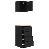 vidaXL Armadi da Garage 2 pz Neri in Legno Multistrato