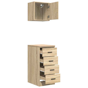 vidaXL Armadi da Garage 2 pz Rovere Sonoma in Legno Multistrato