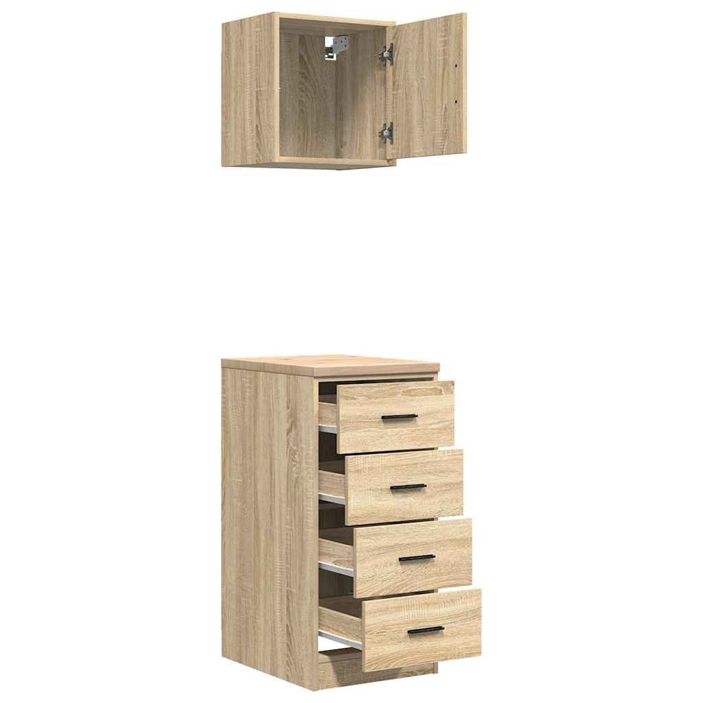 Armadi da Garage 2 pz Rovere Sonoma in Legno Multistrato 3328325