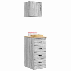 Armadi da Garage 2 pz Grigio Sonoma in Legno Multistrato 3328328