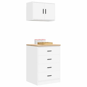 Armadi da Garage 2 pz Bianchi in Legno Multistrato 3328332