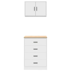 Armadi da Garage 2 pz Bianchi in Legno Multistrato 3328332