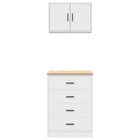 vidaXL Armadi da Garage 2 pz Bianchi in Legno Multistrato