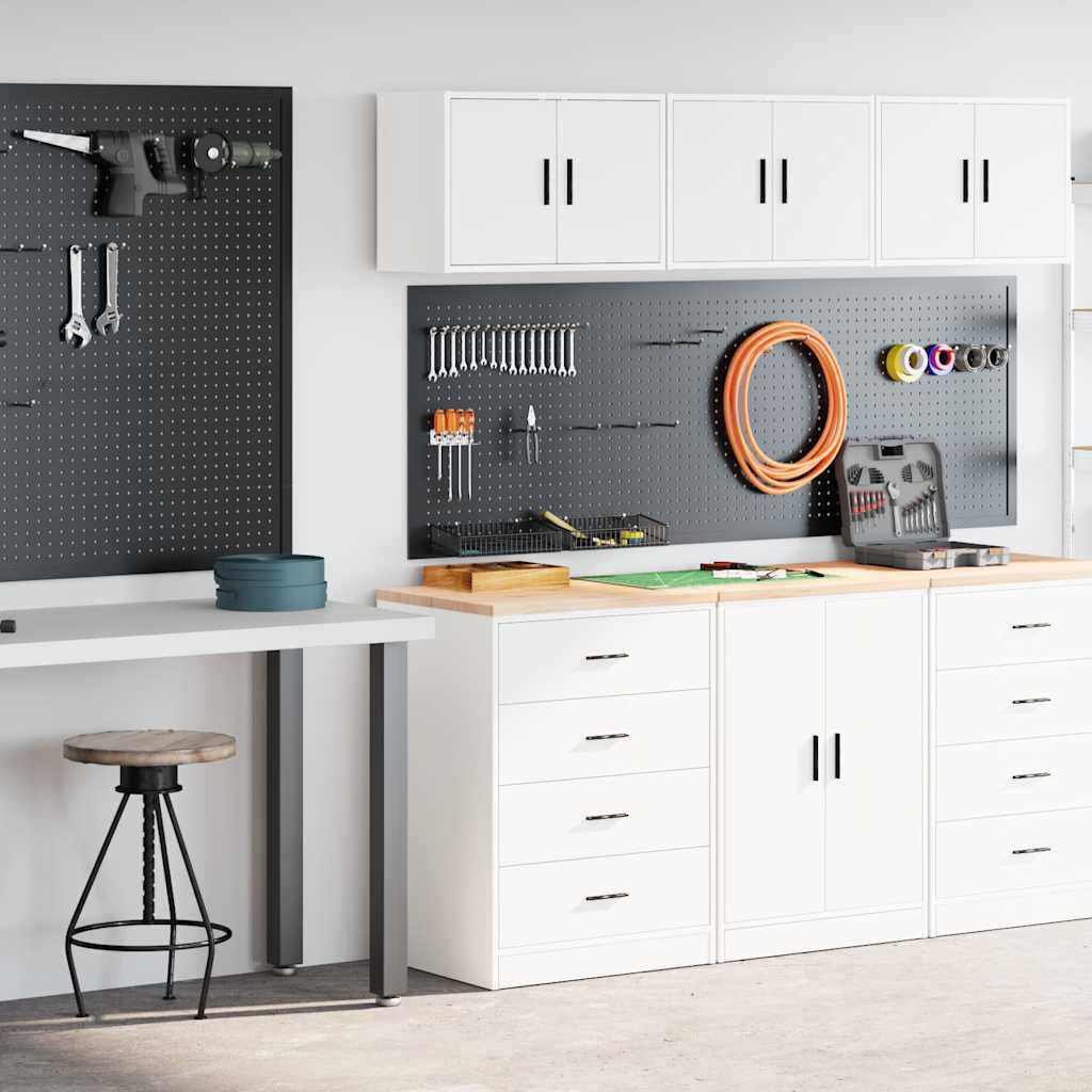 Armadi da Garage 2 pz Bianchi in Legno Multistrato 3328332