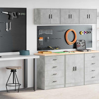 Armadi da Garage 2 pz Grigio Cemento in Legno Multistrato 3328335