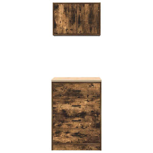 Armadi da Garage 2 pz Rovere Fumo in Legno Multistrato 3328336