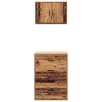 vidaXL Armadi da Garage 2 pz Legno Antico in Legno Multistrato