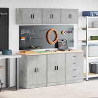 Armadi da Garage 6 pz Grigio Cemento in Legno Multistrato 3328344