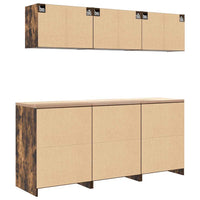 Armadi da Garage 6 pz Rovere Fumo in Legno Multistrato 3328345