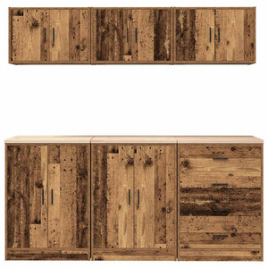 Armadi da Garage 6 pz Legno Antico in Legno Multistrato 3328348