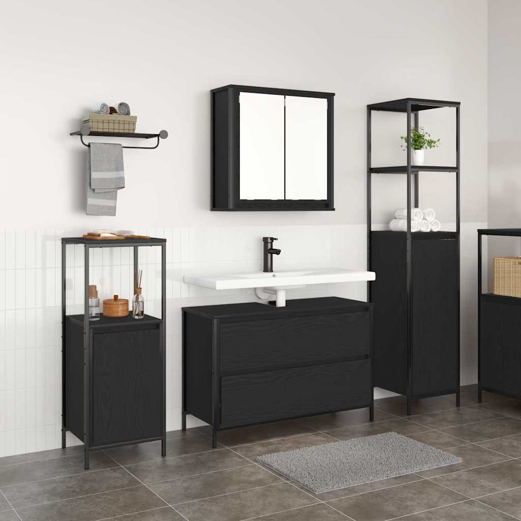 Set di mobili per il bagno 3 pcs Rovere nero 90 x 34.5 x 60 cm 3328359