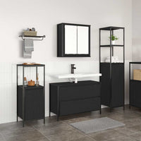 Set di mobili per il bagno 3 pcs Rovere nero 90 x 34.5 x 60 cm 3328359