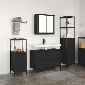 Set di mobili per il bagno 3 pcs Rovere nero 90 x 34.5 x 60 cm 3328359