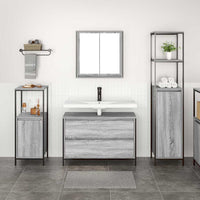Set di mobili per il bagno con lo scaffale 3 pcs Grigio sonoma 3328362