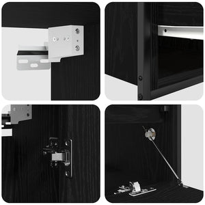 Set Mobili da Bagno 2 pz Rovere Nero in Legno Multistrato 3328364