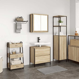 vidaXL Set Mobili da Bagno 2 pz Rovere Sonoma in Legno Multistrato