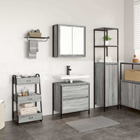 Set Mobili da Bagno 2 pz Grigio Sonoma in Legno Multistrato 3328367