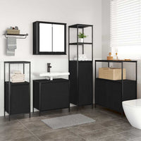 Set di mobili per il bagno 5 pcs Nero 76.5 x 35 x 95 cm 3328369