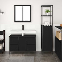 Set di mobili per il bagno 2 pcs Rovere nero 36 x 35 x 165 cm 3328374