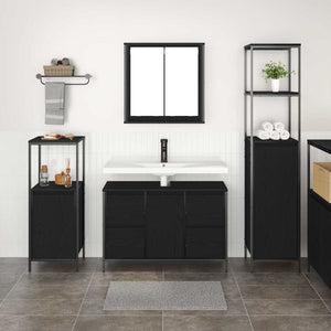 Set di mobili per il bagno 3 pcs Rovere nero 36 x 35 x 165 cm 3328379