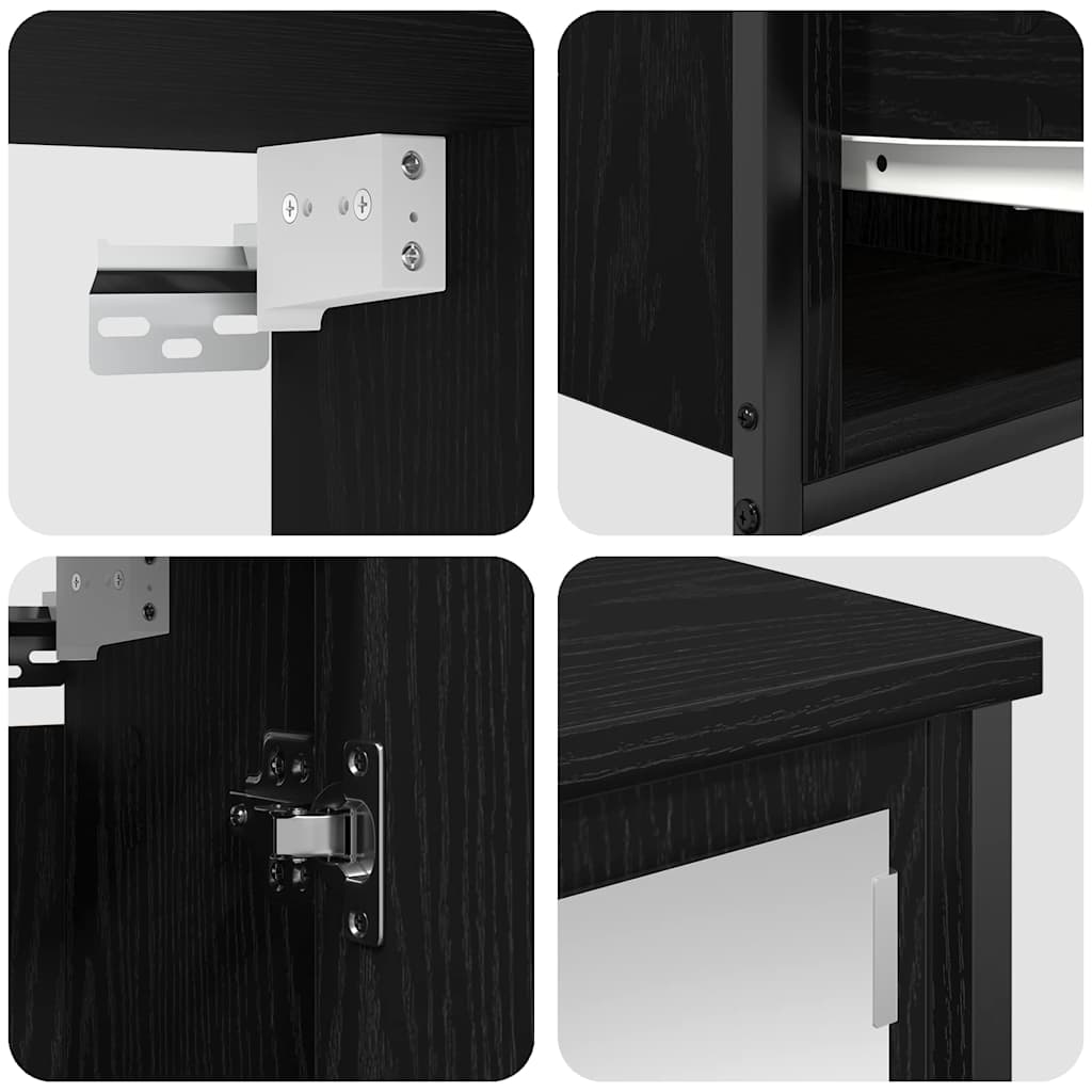 vidaXL Set di mobili per il bagno 5 pcs Rovere nero 36 x 35 x 165 cm