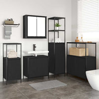 vidaXL Set di mobili per il bagno 5 pcs Rovere nero 36 x 35 x 165 cm