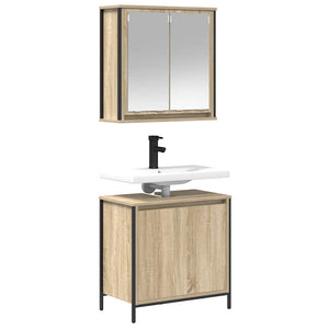 Set Mobili da Bagno 2 pz Rovere Sonoma in Legno Multistrato 3328390