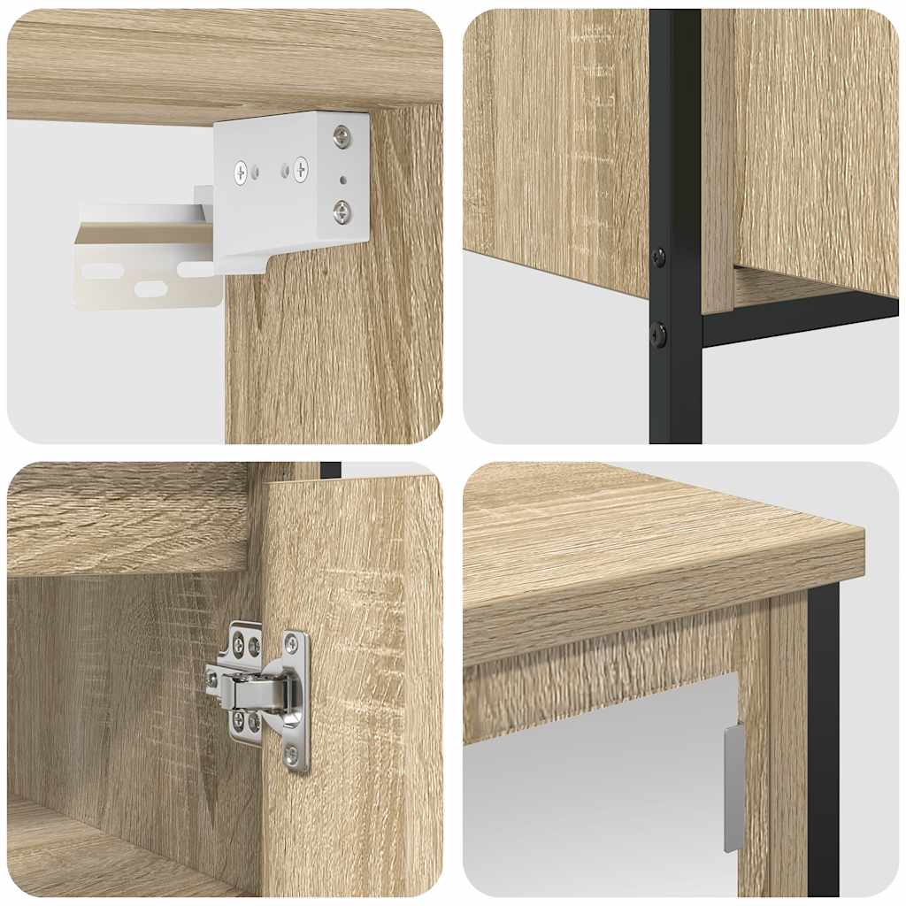 vidaXL Set Mobili da Bagno 2 pz Rovere Sonoma in Legno Multistrato