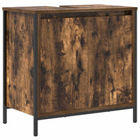 vidaXL Set Mobili da Bagno 2 pz Rovere Fumo in Legno Multistrato