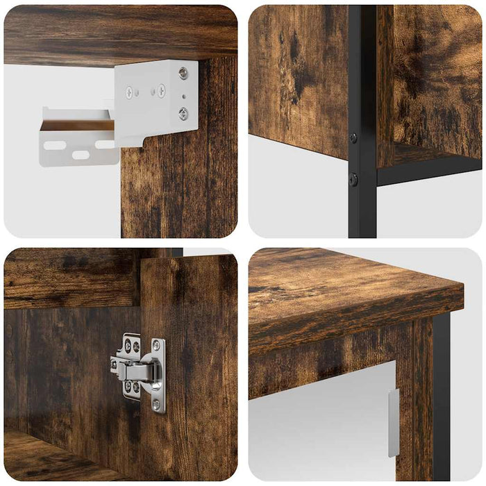 Set Mobili da Bagno 2 pz Rovere Fumo in Legno Multistrato 3328391