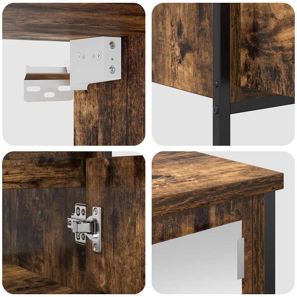 vidaXL Set Mobili da Bagno 2 pz Rovere Fumo in Legno Multistrato