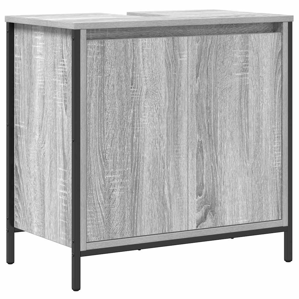 vidaXL Set Mobili da Bagno 2 pz Grigio Sonoma in Legno Multistrato