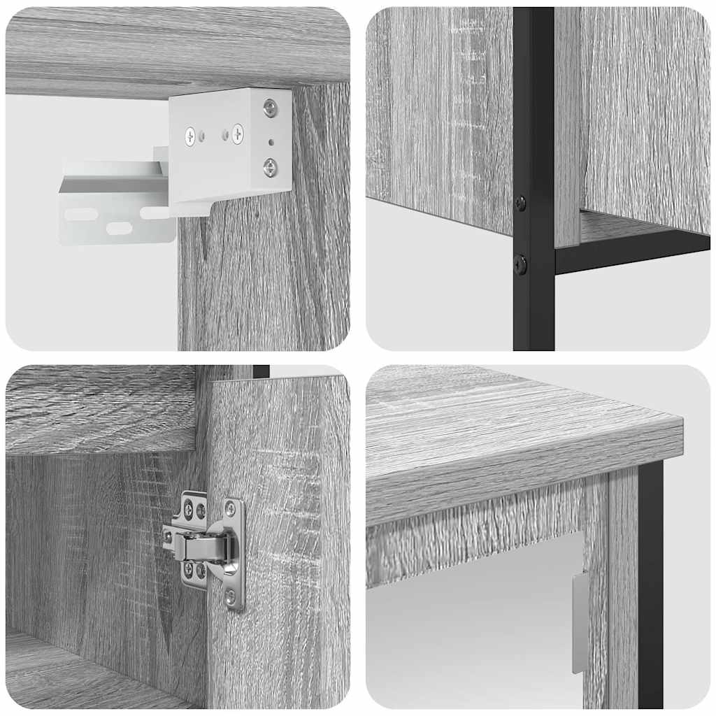 Set Mobili da Bagno 2 pz Grigio Sonoma in Legno Multistrato 3328392