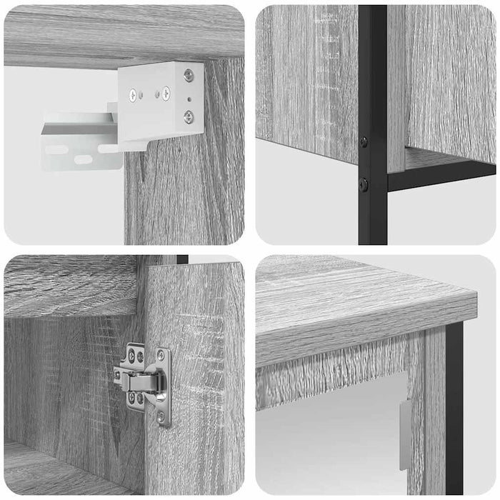 Set Mobili da Bagno 2 pz Grigio Sonoma in Legno Multistrato 3328392