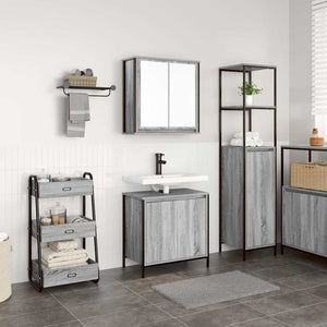 Set Mobili da Bagno 2 pz Grigio Sonoma in Legno Multistrato 3328392