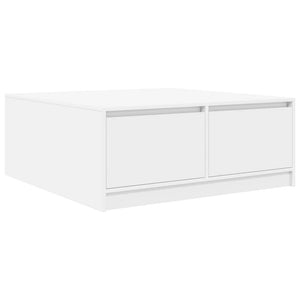 vidaXL Tavolino da Salotto con Cassetti Bianco 100x100x40 cm