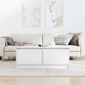 vidaXL Tavolino da Salotto con Cassetti Bianco 100x100x40 cm