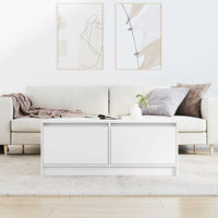 Tavolino da Salotto con Cassetti Bianco 100x100x40 cm 3328399