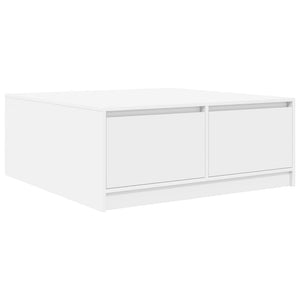 Tavolino da Salotto con Cassetti Bianco 100x100x40 cm 3328399