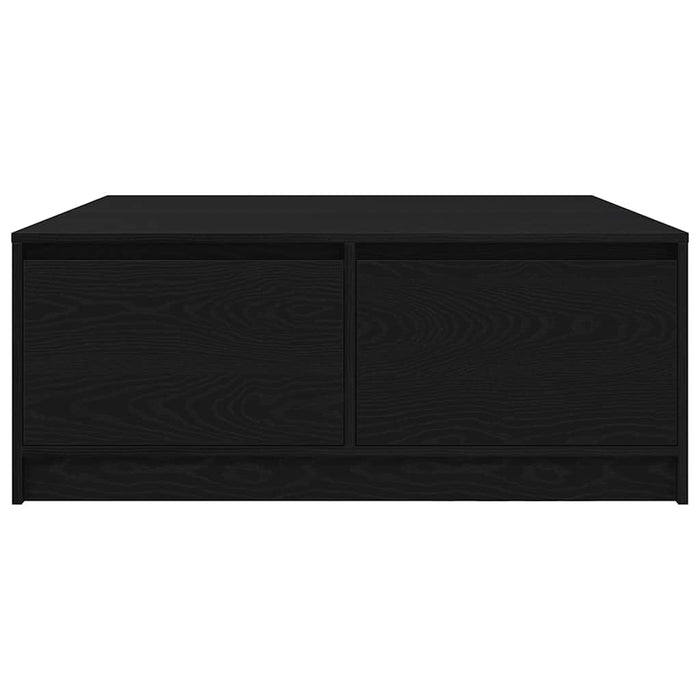 vidaXL Tavolino da Salotto con Cassetti Rovere Nero 100x100x40 cm