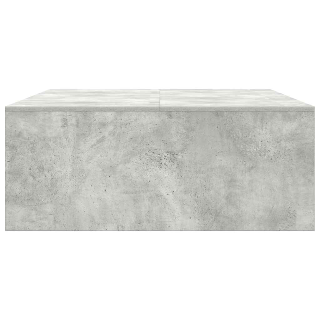 vidaXL Tavolino da Salotto con Cassetti Grigio Cemento 100x100x40 cm