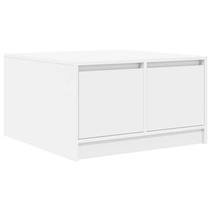 Tavolino da Salotto con Cassetti-Tavolino da soggiorno-Tavolo Bianco 70,5x70x40 cm