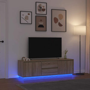vidaXL Mobile Porta TV con Luci LED Rovere Sonoma 160,5x41x50 cm